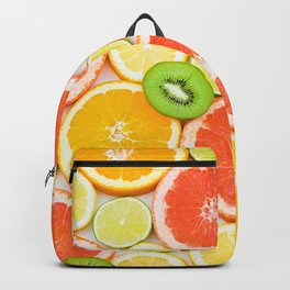 oranges ,grapefruit,kiwi, lemon and other fruits sliced Backpack | Salad, Vegtables, Fruit, Grapefruit, Pattern, Digital, Kiwi, Color, Lemon, Healthy 