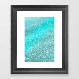 Aqua Teal Ocean Glitter #1 #shiny #decor #art #society6 Framed Art Print