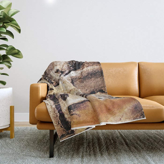 Facing Horses Chauvet Cave Art Throw Blanket by Thin Line Studio Society6