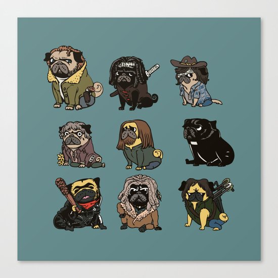 The Walking Pug Canvas Print