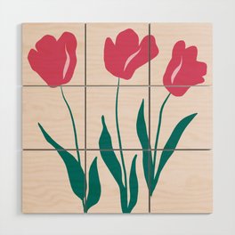 Flower Market Amsterdam Pink Tulips Wood Wall Art