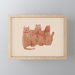 The cat family Framed Mini Art Print