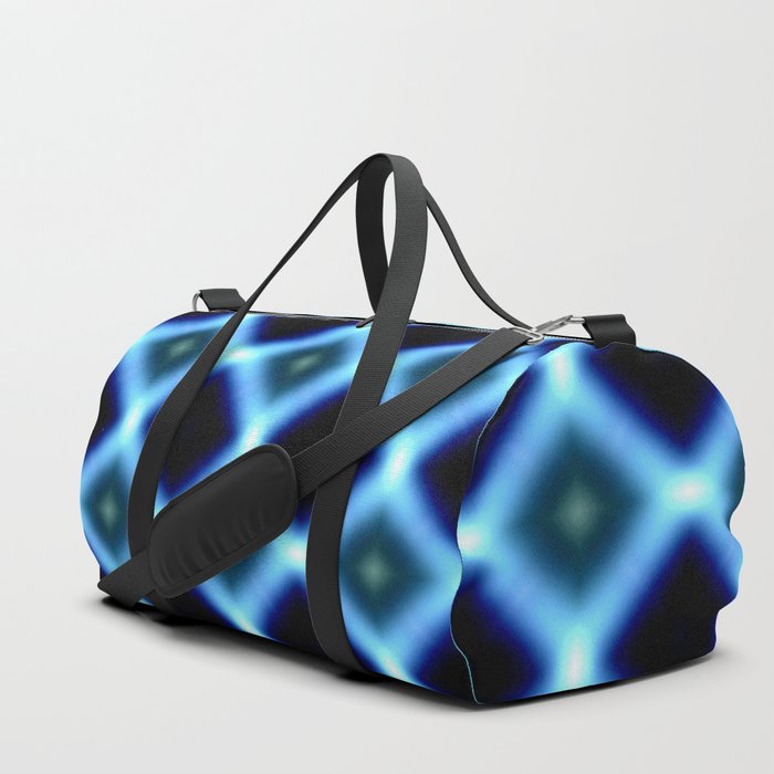Blue Black Diagonal Fuzz Background Pattern. Duffle Bag
