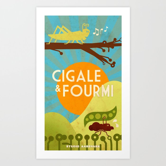 Cigale & Fourmi Art Print