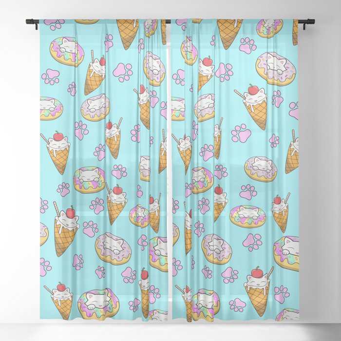 Ice cream pattern Sheer Curtain