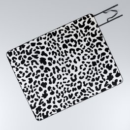 Black & White Leopard Skin Picnic Blanket