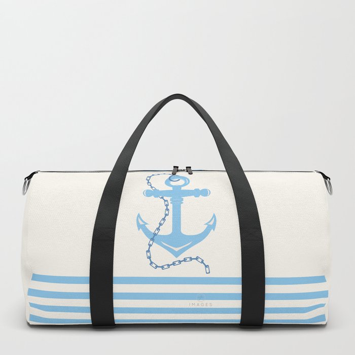 AFE Baby Blue Anchor & Chain Duffle Bag by afeimages | Society6