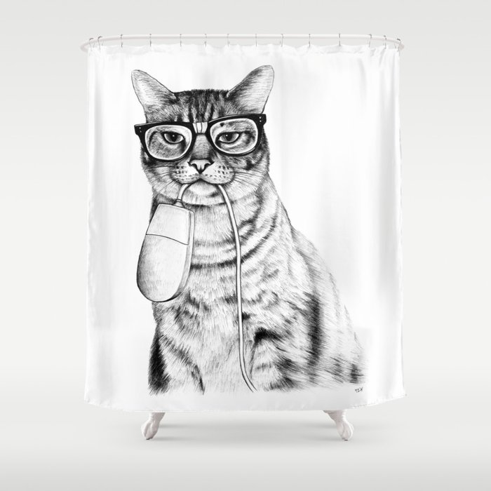 Mac Cat Shower Curtain