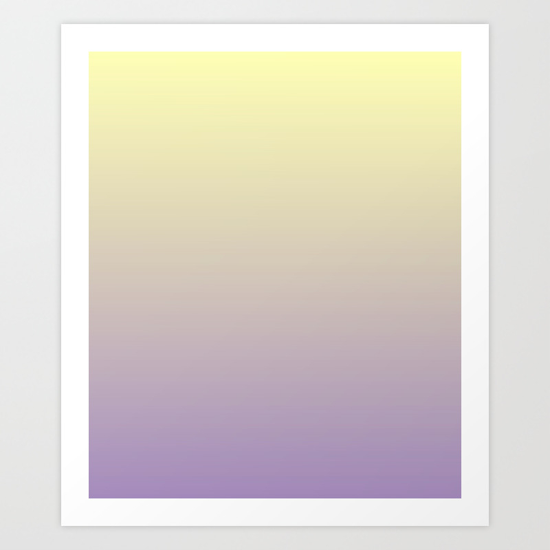 Color Gradient 10 Yellow And Purple Or Violet Abstraction Abstract Minimalism Plain Ombre Art Print By Oldking Society6