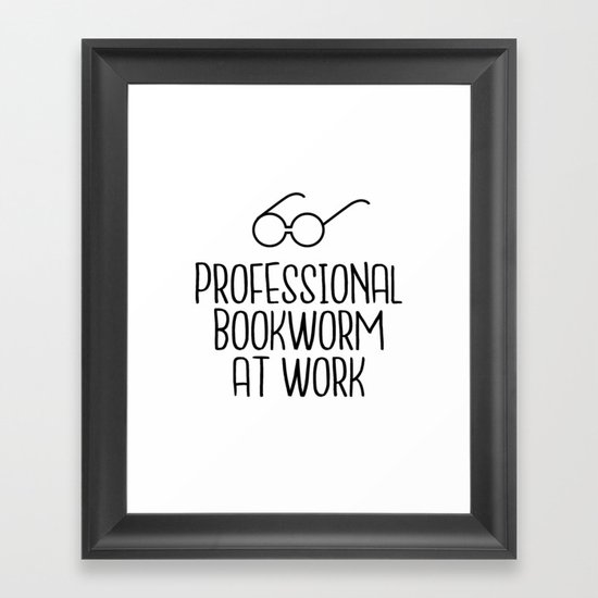 Professional Bookworm at Work Framed Art Print