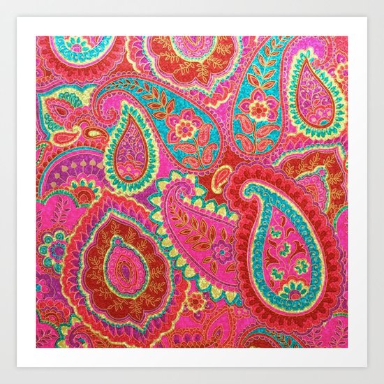 Floral Paisley Pattern 07 Art Print