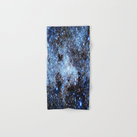 gAlaxY : Blue Sparkle Stars Hand & Bath Towel