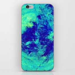 Turquoise and Indigo Blue Abstract Splash Artwork iPhone Skin