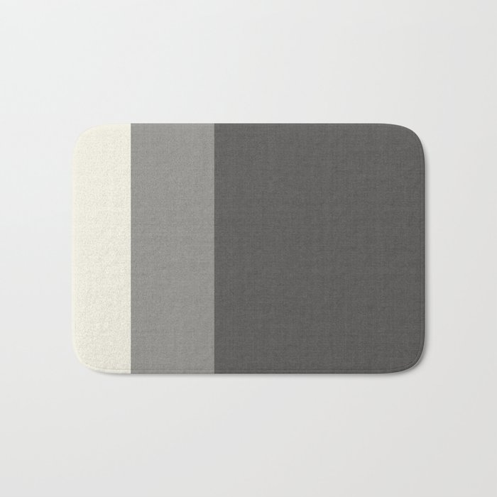 Tri-Color Split Vertically Grey Geometry Bath Mat