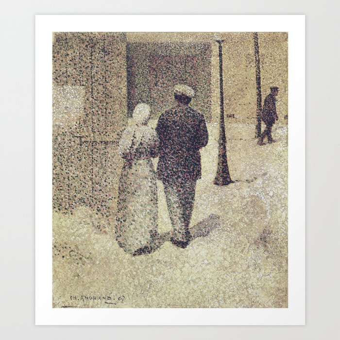 Charles Angrand - Man and Woman in the Street Art Print