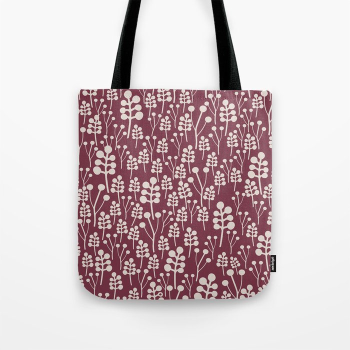 Beautiful red and white berry buds pattern  Tote Bag