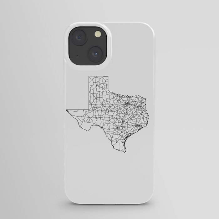 Texas White Map iPhone Case
