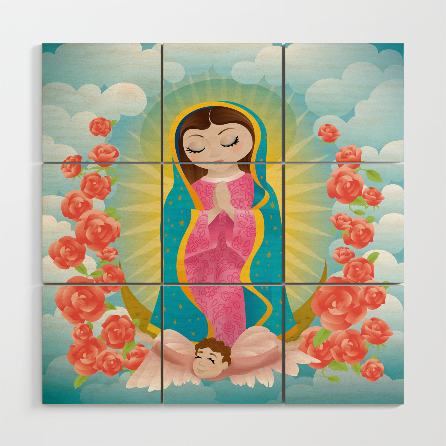 Virgencita Little Virgen Mary Virgen De Guadalupe Wood Wall Art By Irmatb Society6