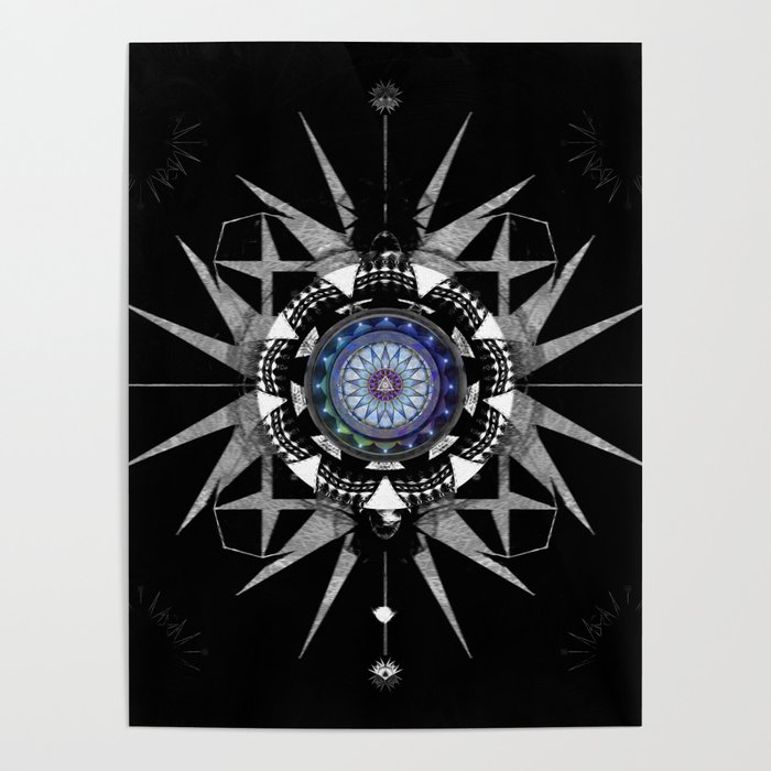 Star Warrior of Peace for the Four Directions Meditation Mandala Art Poster