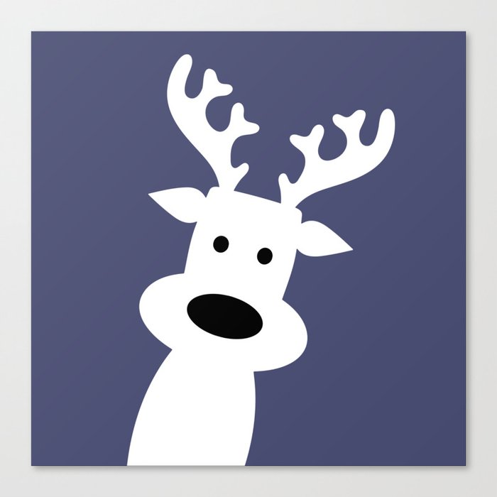 Reindeer on blue background Canvas Print