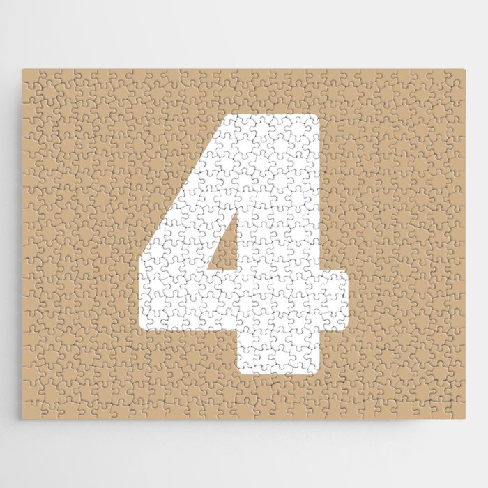 4 (White & Tan Number) Jigsaw Puzzle