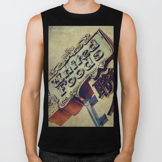 United Foods Neon Sign, Chinatown Biker Tank