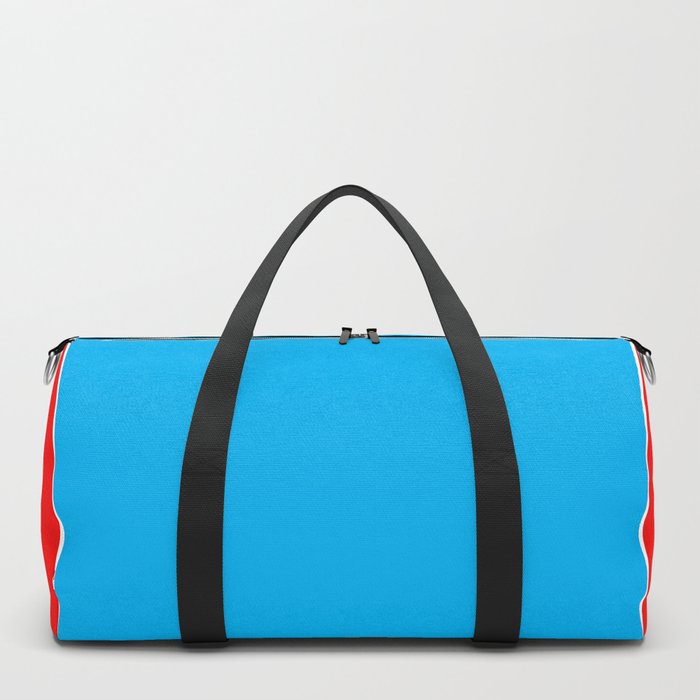 TEAM COLORS 10...RED , WHITE LIGHT BLUE Duffle Bag by beckybetancourt | Society6