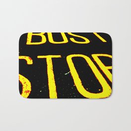Bus Stop Bath Mat | Marks, Stop, Roadmarkings, Busdriver, Yellow, Bus, Watercolor, Sign, Black, Streetart 
