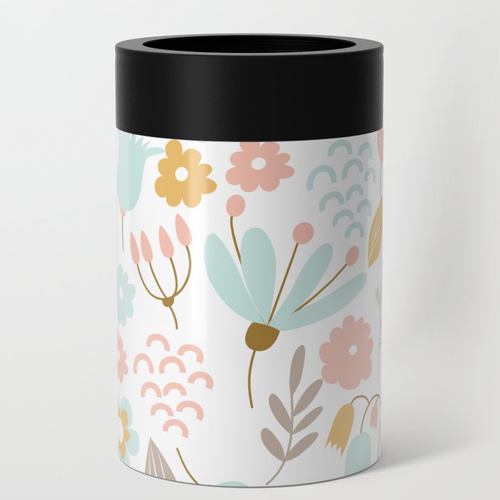 Seamless pastel floral pattern Can Cooler