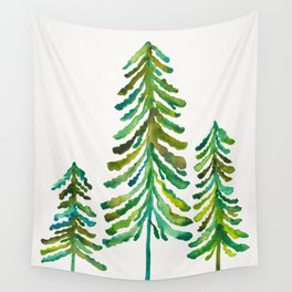Pine Trees – Green Palette Wall Tapestry