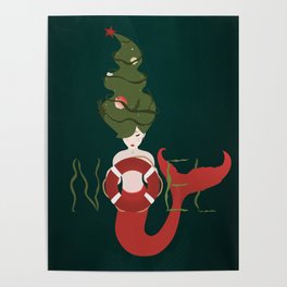 Christmas Mermaid Noel Poster