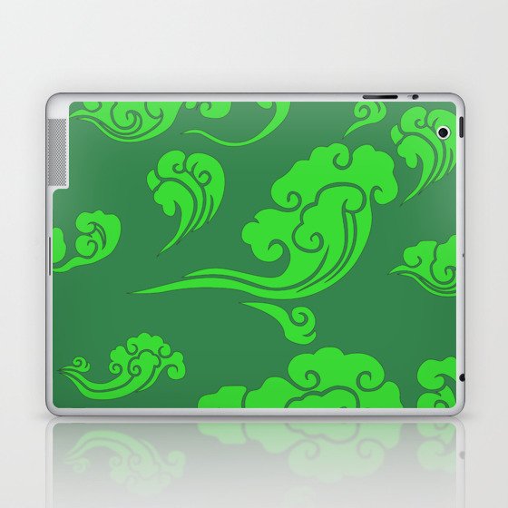 Cloud Swirls - Green Laptop & iPad Skin