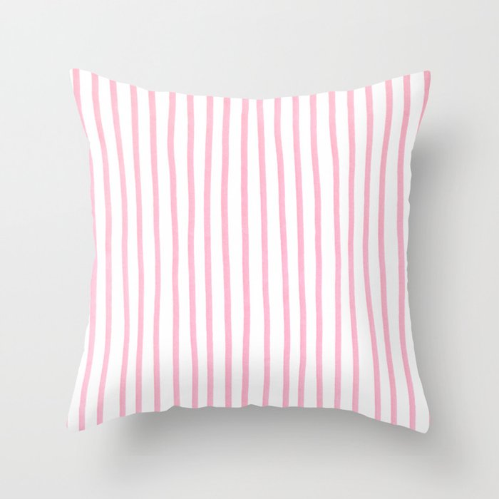 Pink Stripes Throw Pillow By Colortides, Pink Striped Sofa Pillows