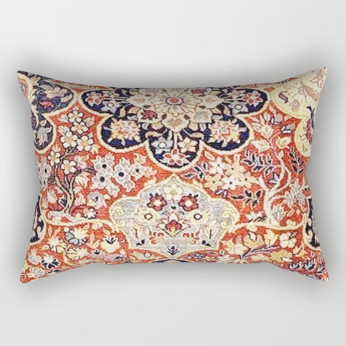 Elam Antique Persian Floral Rug Print Rectangular Pillow
