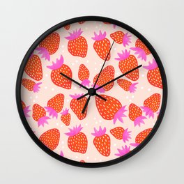 Sweet Summer Strawberry Wall Clock
