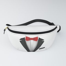 Tuxedo design with Red Bowtie For Weddings And Special Occasions Fanny Pack