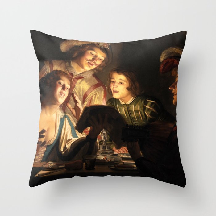 Musical Group by Candlelight, 1623 by Gerard van Honthorst Throw Pillow