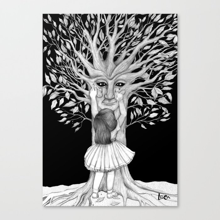 The sad night tree Canvas Print