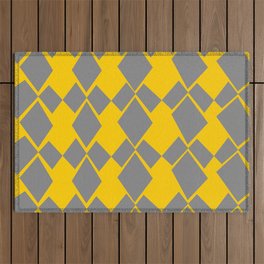 Geometric Diamonds Design (Yellow and Grey) Outdoor Rug