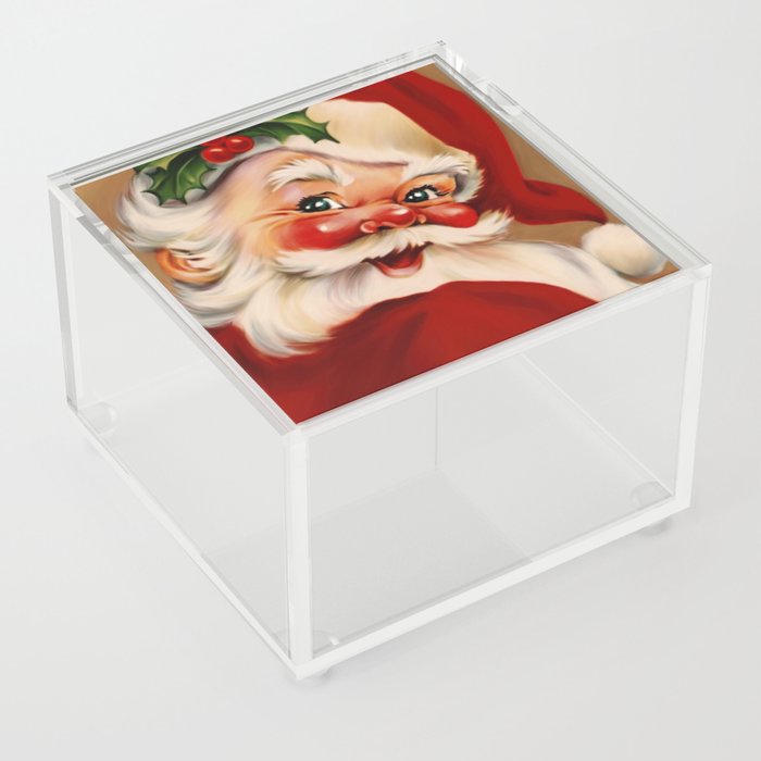Golden vintage santa claus Acrylic Box