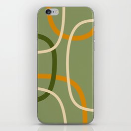 Abstract sage green mid century shapes iPhone Skin