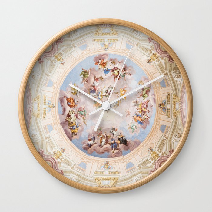 Renaissance Ceiling Painting Gods Angels Fresco Wall Clock