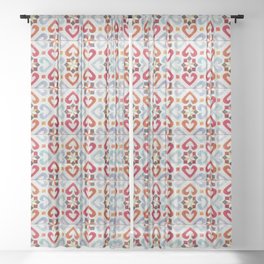 Seamless Pattern - Classic Geometric tile Design Portugal Sheer Curtain