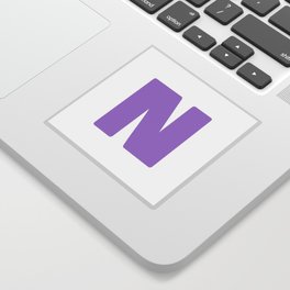 N (Lavender & White Letter) Sticker