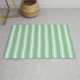 [ Thumbnail: Dark Sea Green and Light Cyan Colored Pattern of Stripes Rug ]