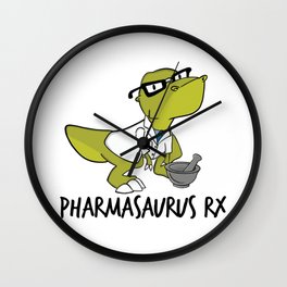 Pharmasaurux Rx - Pharmacy Dinosaur Wall Clock