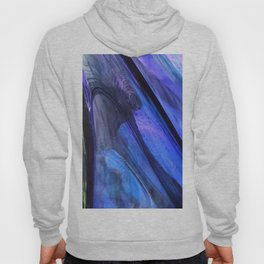 Blue Peacock Feather Close-Up Abstract Art Hoody