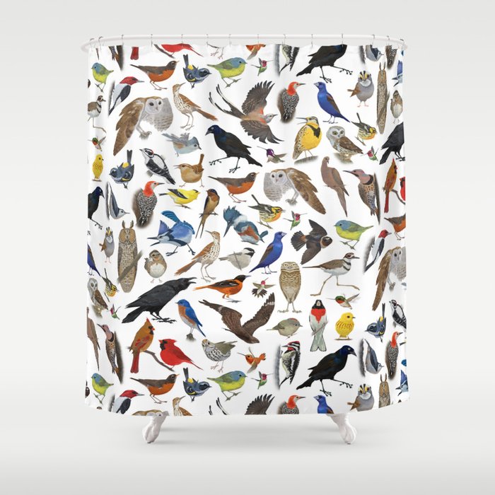 Bird Pattern Shower Curtain By Bradsneed Society6 Bird Pattern Shower Curtain By, Shower Curtains With Birds