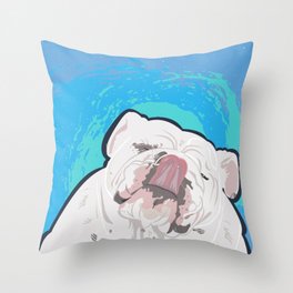 Bulldog Slurp Throw Pillow