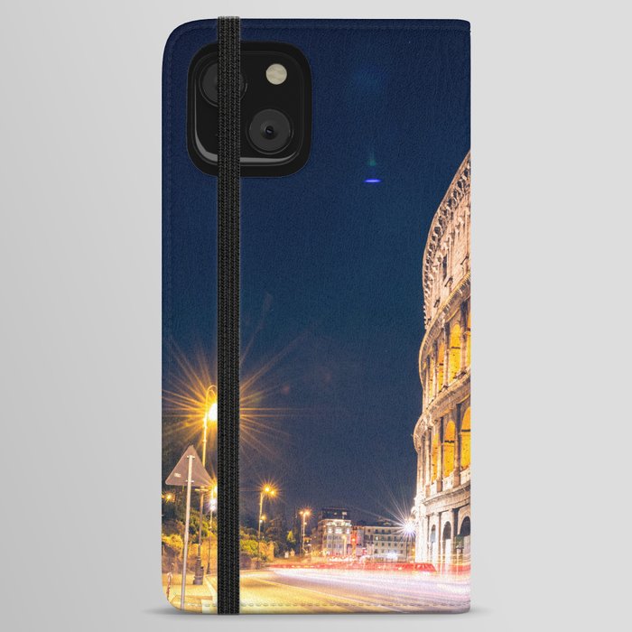 coliseum in rome at night iPhone Wallet Case
